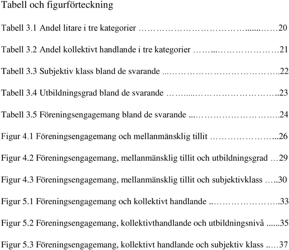 ..26 Figur 4.2 Föreningsengagemang, mellanmänsklig tillit och utbildningsgrad 29 Figur 4.3 Föreningsengagemang, mellanmänsklig tillit och subjektivklass..30 Figur 5.