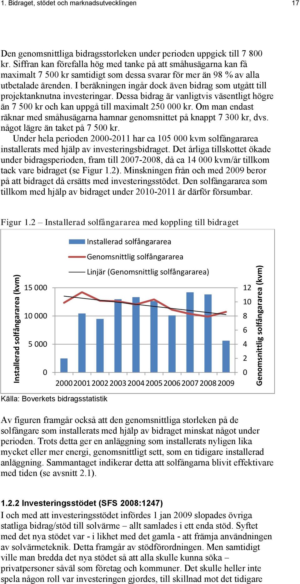 I beräkningen ingår dock även bidrag som utgått till projektanknutna investeringar. Dessa bidrag är vanligtvis väsentligt högre än 7 500 kr och kan uppgå till maximalt 250 000 kr.