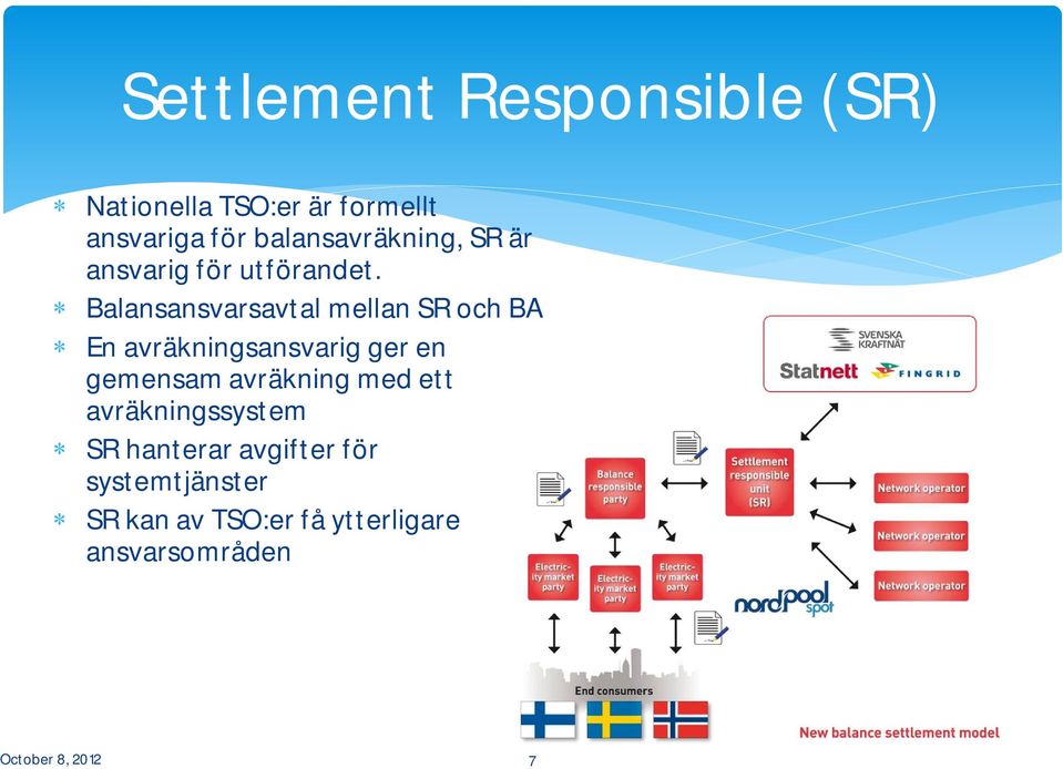 Balansansvarsavtal mellan SR och BA En avräkningsansvarig ger en gemensam avräkning