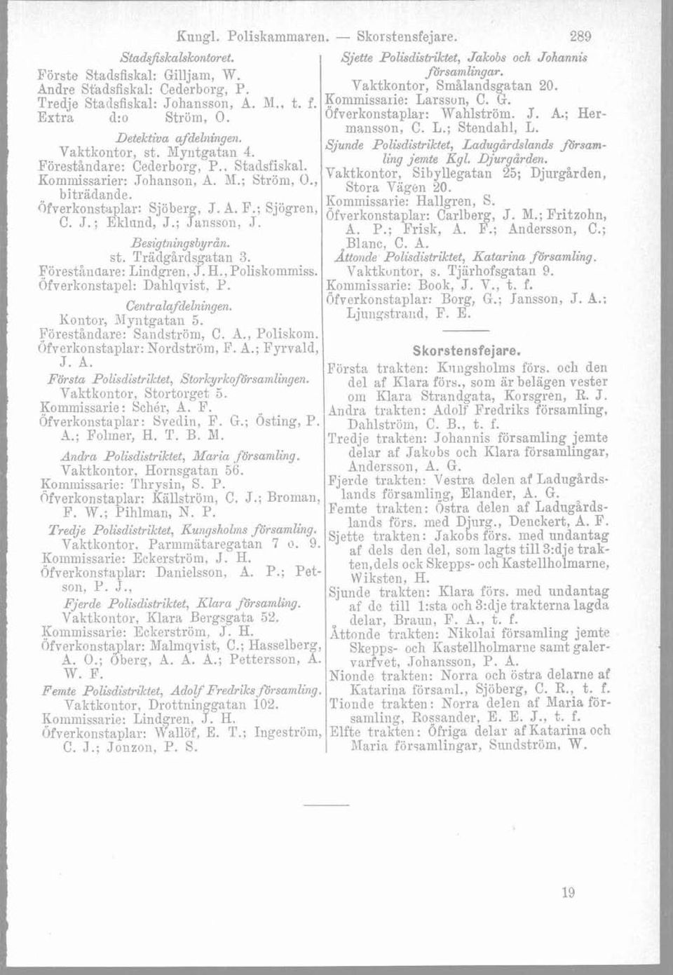 Gfverkonstaplar: Sjöberg, J. A. F.; Sjögren, l<ominissai.ie. Hallgren, S. C. J.; Ekl~ind, J.; Jansson, ;T. ~ ~ Carlberg, J. M.; ~ FritzohIi, ~ Besigtningsbyrån. st. Trädgårdsgatan 3. A. x.