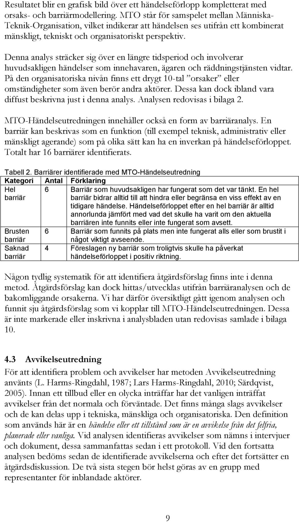 Denna analys sträcker sig över en längre tidsperiod och involverar huvudsakligen händelser som innehavaren, ägaren och räddningstjänsten vidtar.