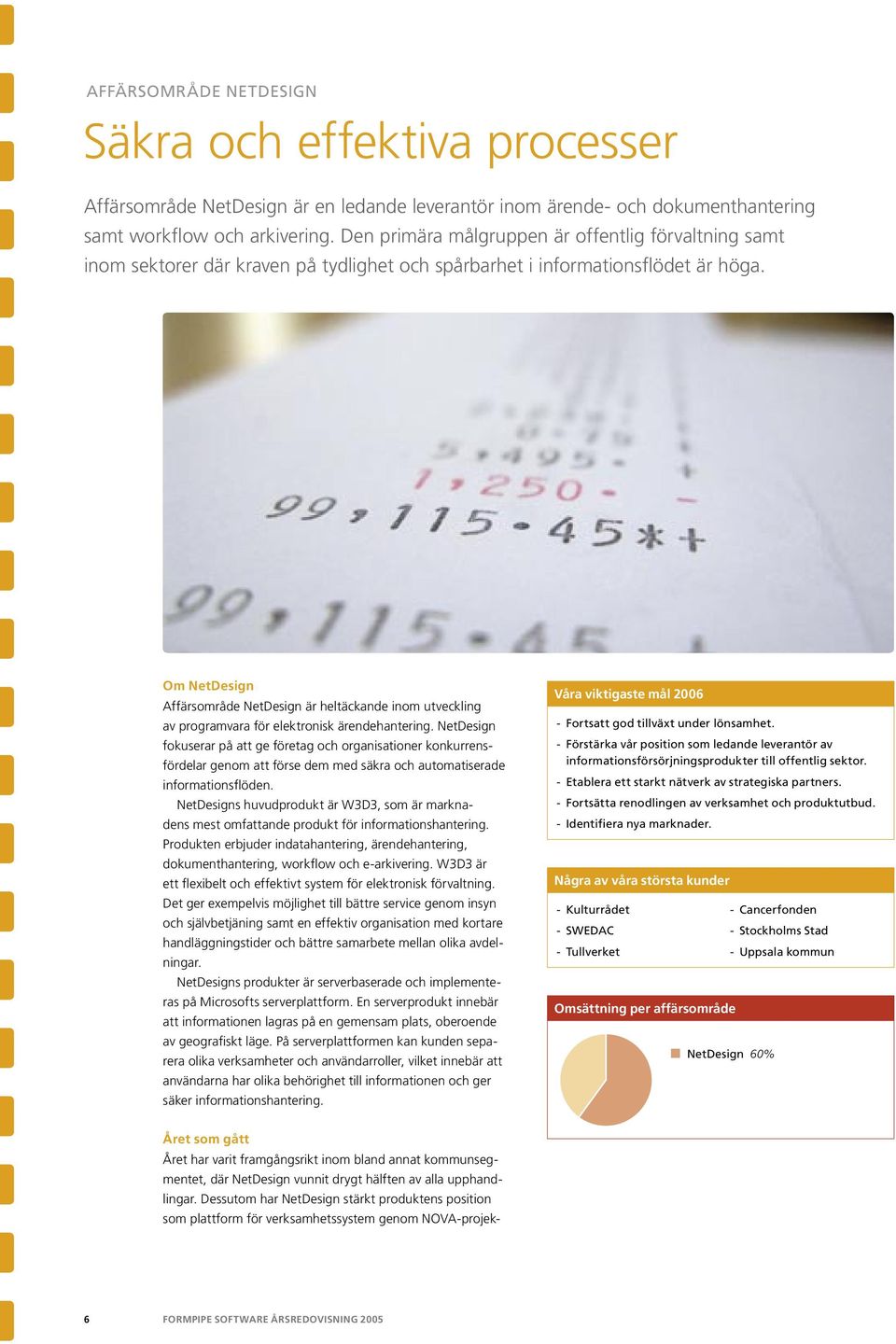 Om NetDesign Affärsområde NetDesign är heltäckande inom utveckling av programvara för elektronisk ärendehantering.