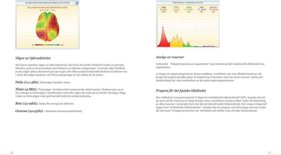 Beroende på vad vi gör, och vilket psykoemotionellt tillstånd vi befinner oss i, finns det några varianter, och flera svängningar är mer aktiva än de andra. Delta (0,1-4Hz). Deltavågor betyder sömn.