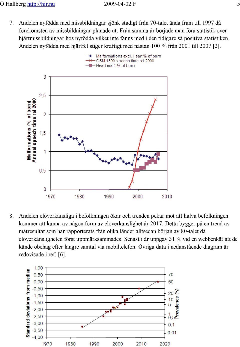 Andelen nyfödda med hjärtfel stiger kraftigt med nästan 100 % från 2001 till 2007 [2]. 8.