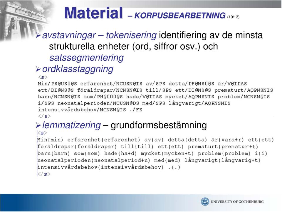 strukturella enheter (ord, siffror osv.