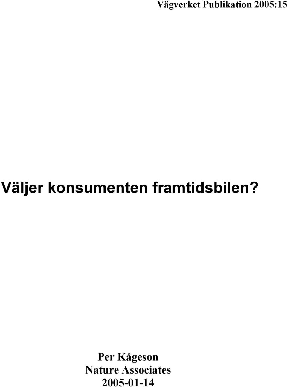 konsumenten framtidsbilen?