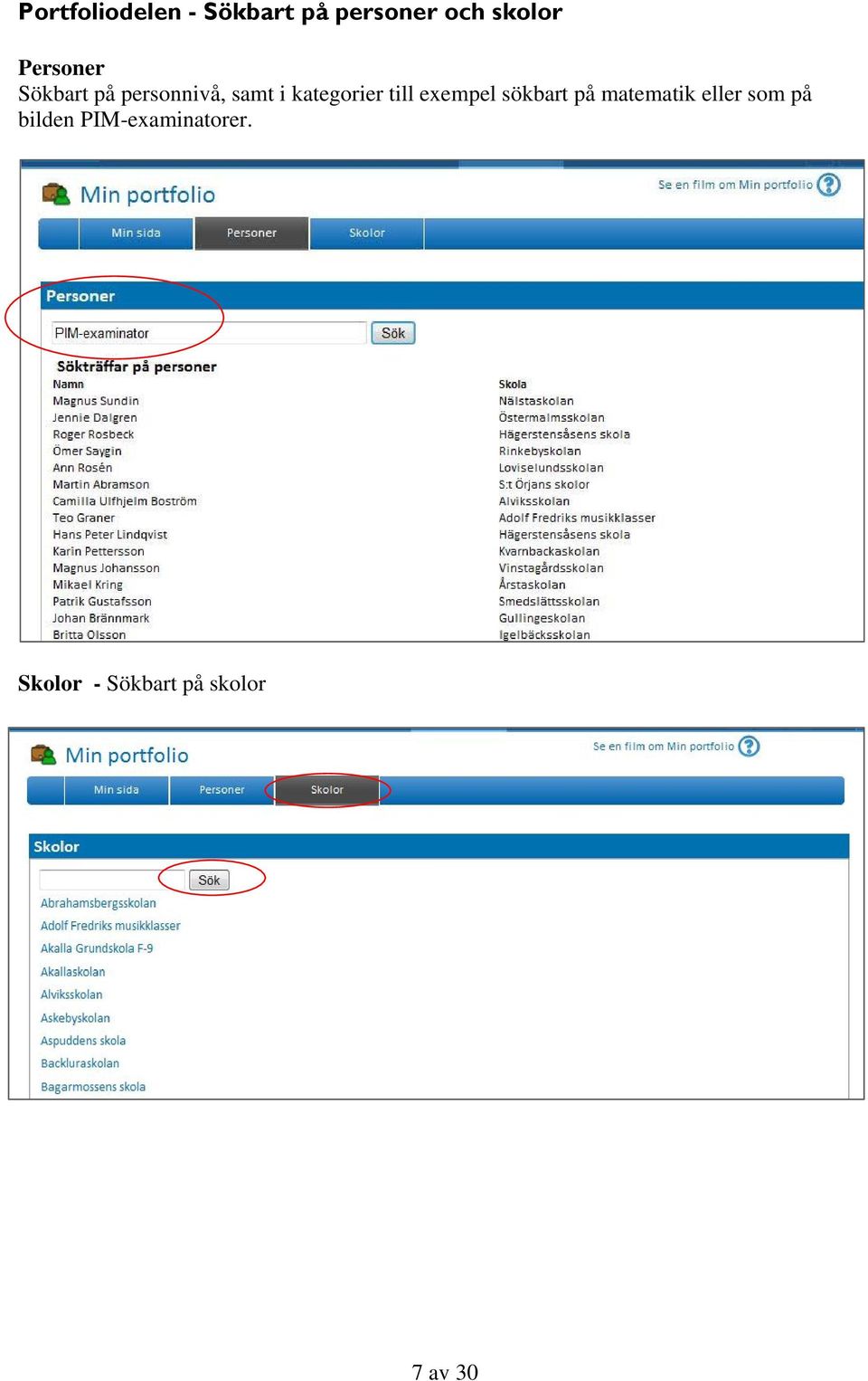 till exempel sökbart på matematik eller som på