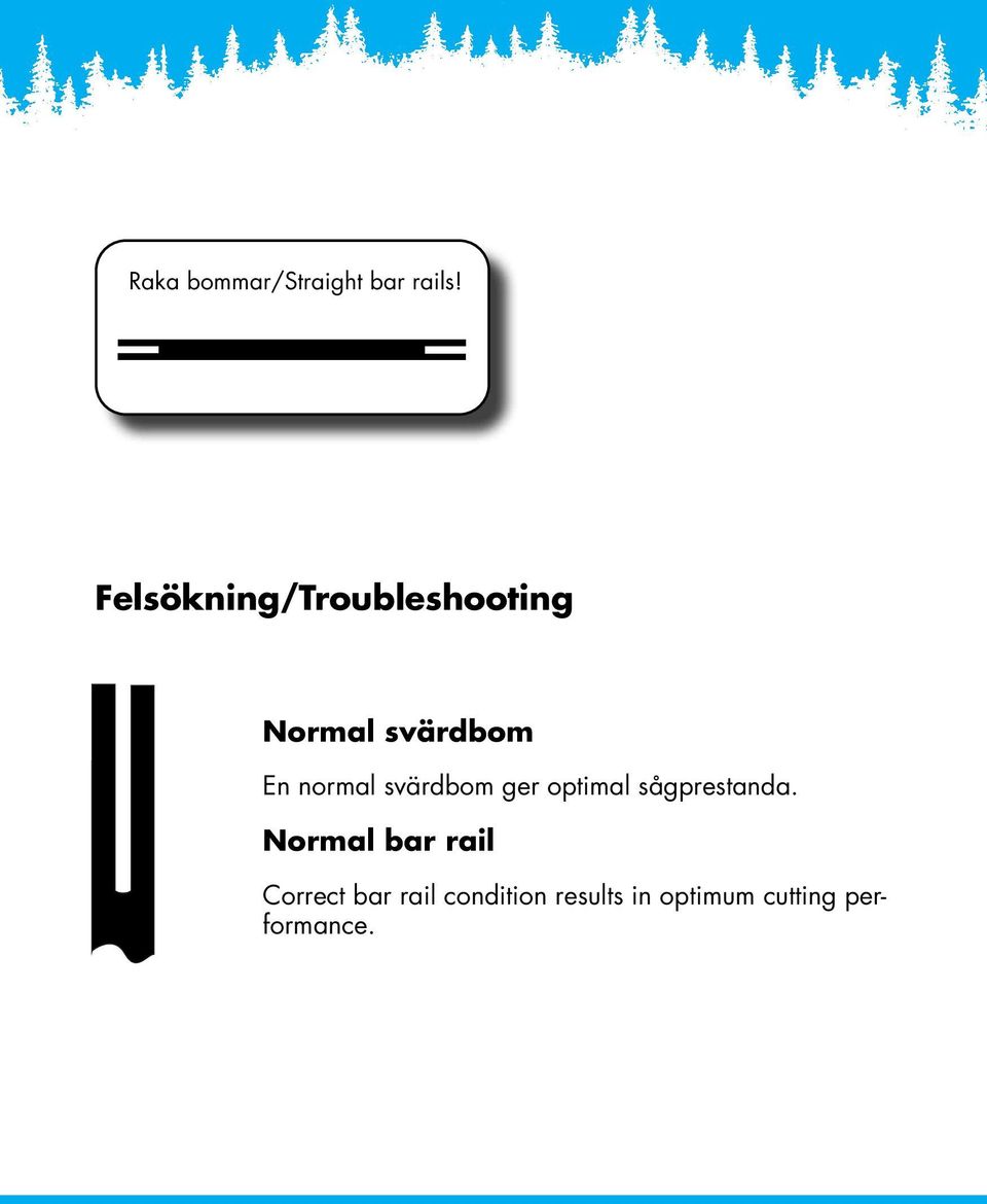 normal svärdbom ger optimal sågprestanda.