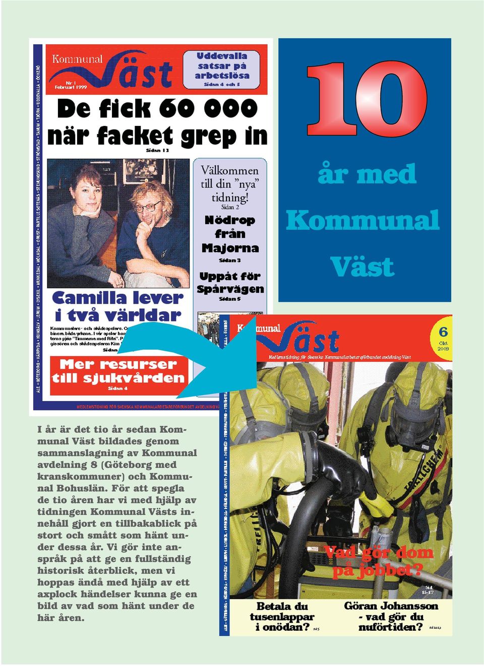 För att spegla de tio åren har vi med hjälp av tidningen Kommunal Västs innehåll gjort en tillbakablick på stort och smått som hänt