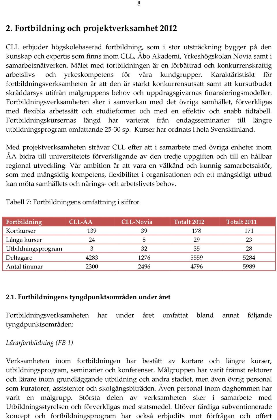 Karaktäristiskt för fortbildningsverksamheten är att den är starkt konkurrensutsatt samt att kursutbudet skräddarsys utifrån målgruppens behov och uppdragsgivarnas finansieringsmodeller.