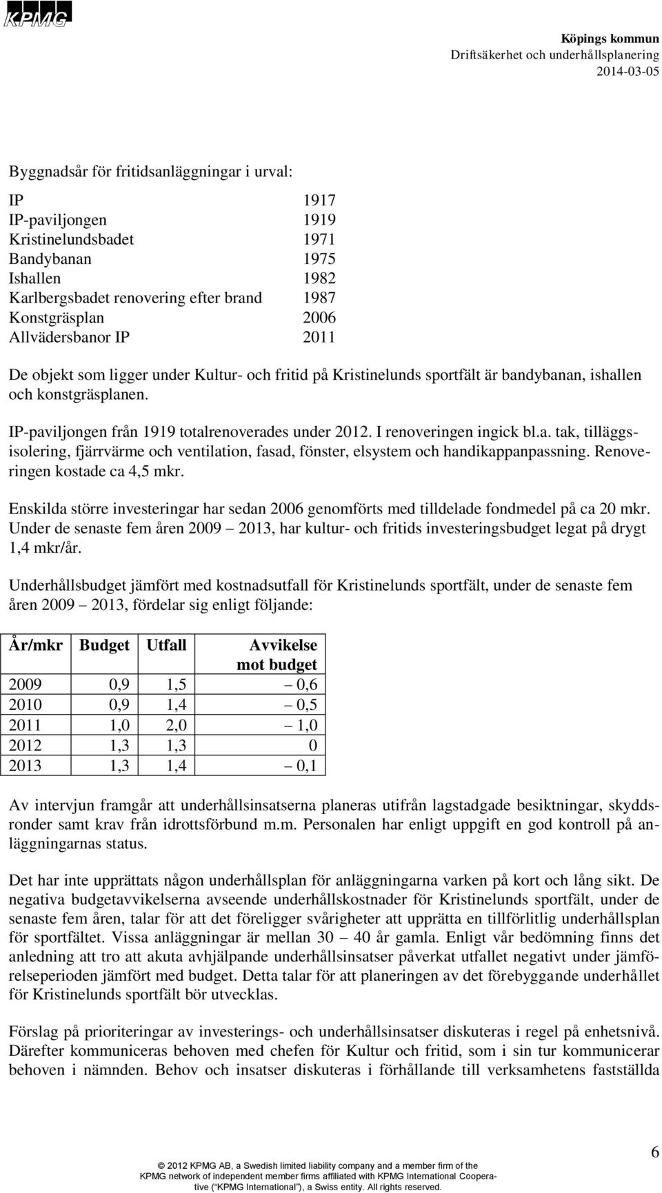 I renoveringen ingick bl.a. tak, tilläggsisolering, fjärrvärme och ventilation, fasad, fönster, elsystem och handikappanpassning. Renoveringen kostade ca 4,5 mkr.