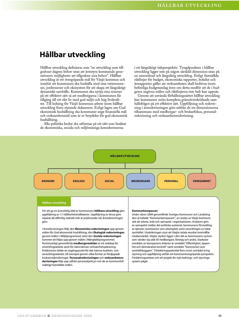 Hållbar utveckling är ett övergripande mål för Växjö kommun och innebär att kommunen ska hushålla med sina vattenresurser, jordresurser och ekosystem för att skapa ett långsiktigt dynamiskt samhälle.