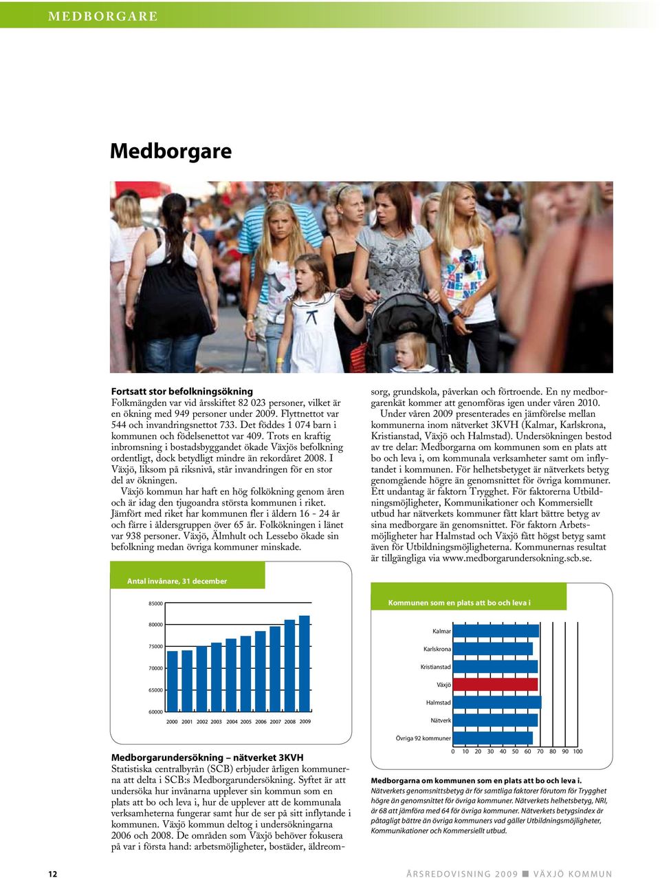 Trots en kraftig inbromsning i bostadsbyggandet ökade Växjös befolkning ordentligt, dock betydligt mindre än rekordåret 2008.
