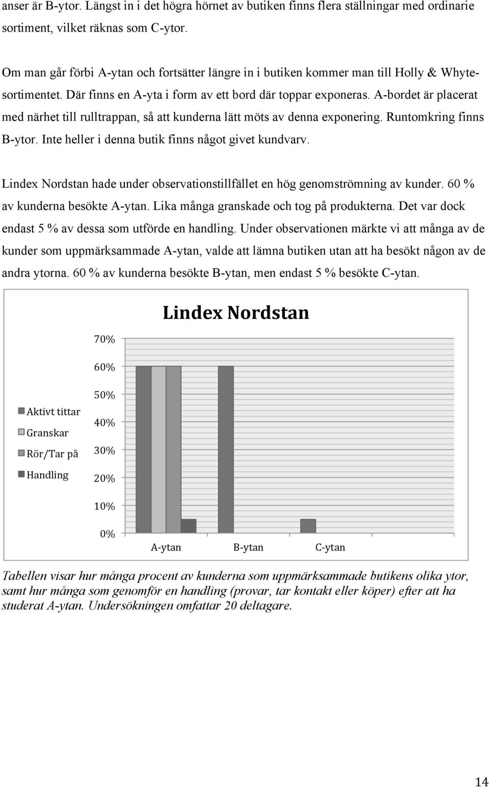 A-bordet är placerat med närhet till rulltrappan, så att kunderna lätt möts av denna exponering. Runtomkring finns B-ytor. Inte heller i denna butik finns något givet kundvarv.