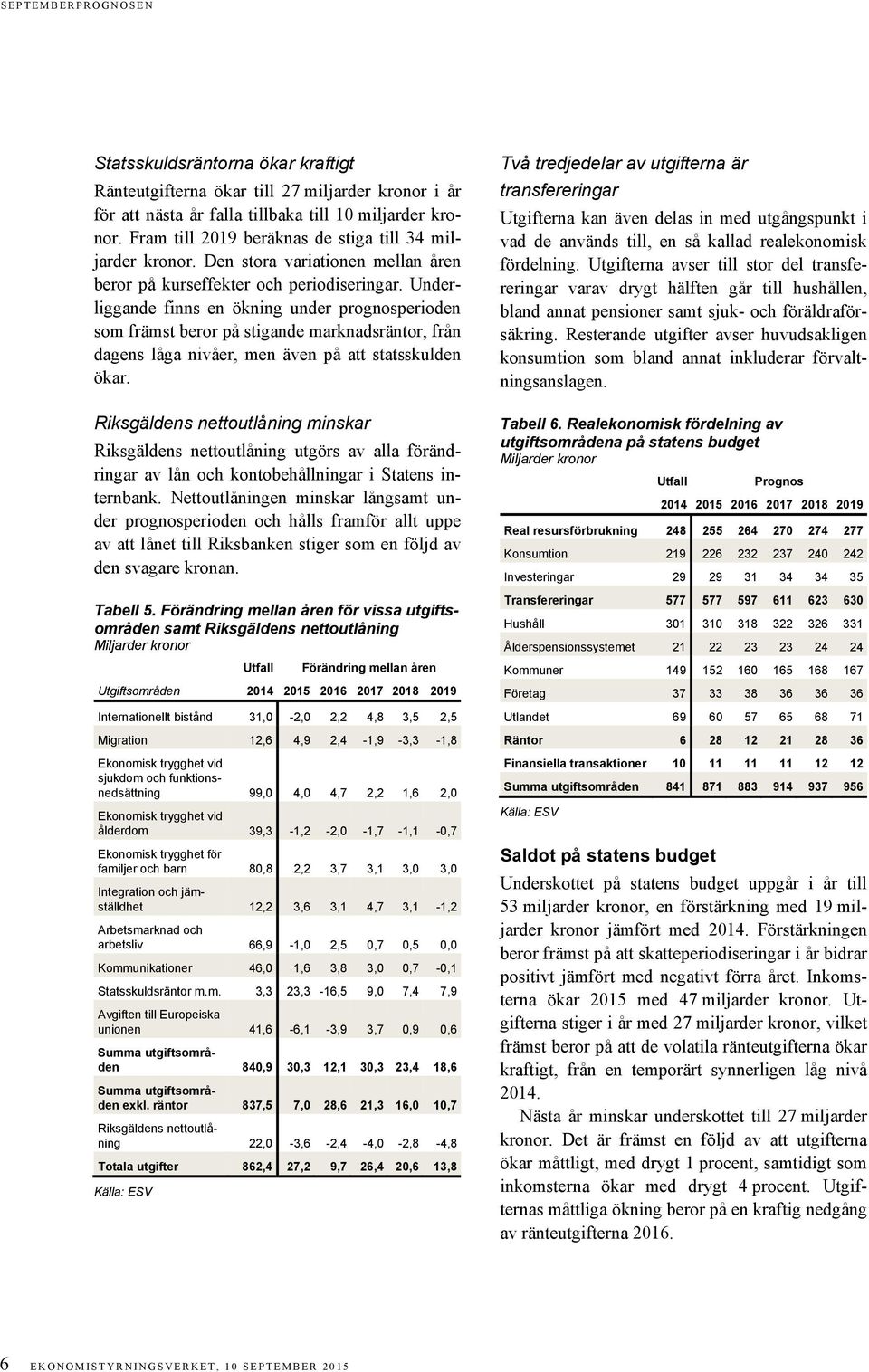 Underliggande finns en ökning under prognosperioden som främst beror på stigande marknadsräntor, från dagens låga nivåer, men även på att statsskulden ökar.