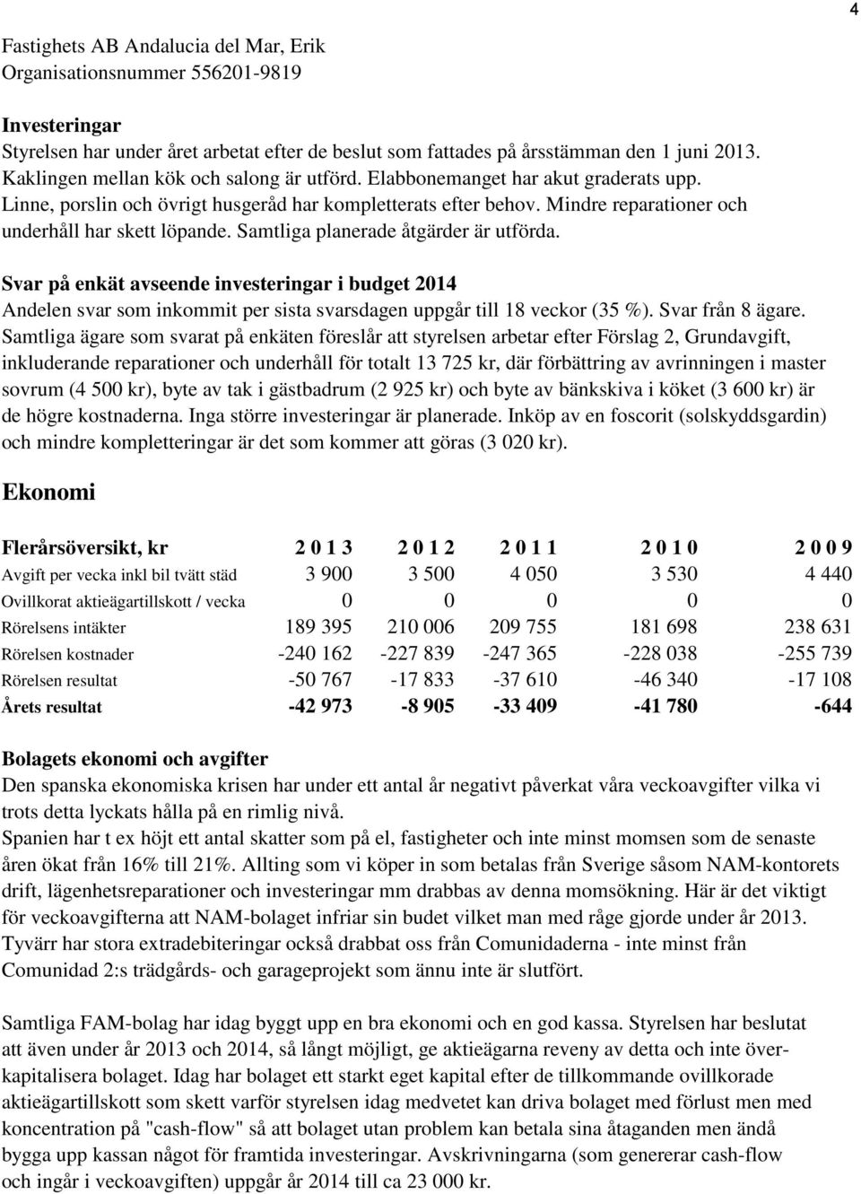 Svar på enkät avseende investeringar i budget 2014 Andelen svar som inkommit per sista svarsdagen uppgår till 18 veckor (35 %). Svar från 8 ägare.