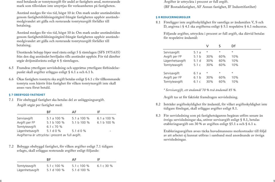 Anstånd medges för viss tid, högst 10 år.  Utestående belopp löper med ränta enligt 5 räntelagen (SFS 1975:635) från den dag anståndet beviljades tills anståndet upphör.