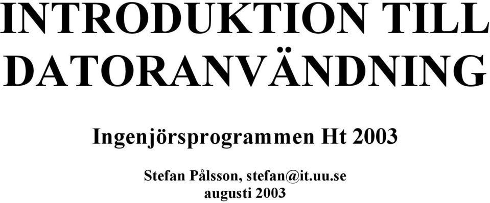 Ingenjörsprogrammen Ht