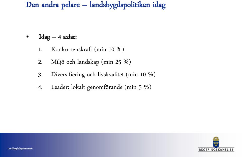 Miljö och landskap (min 25 %) 3.