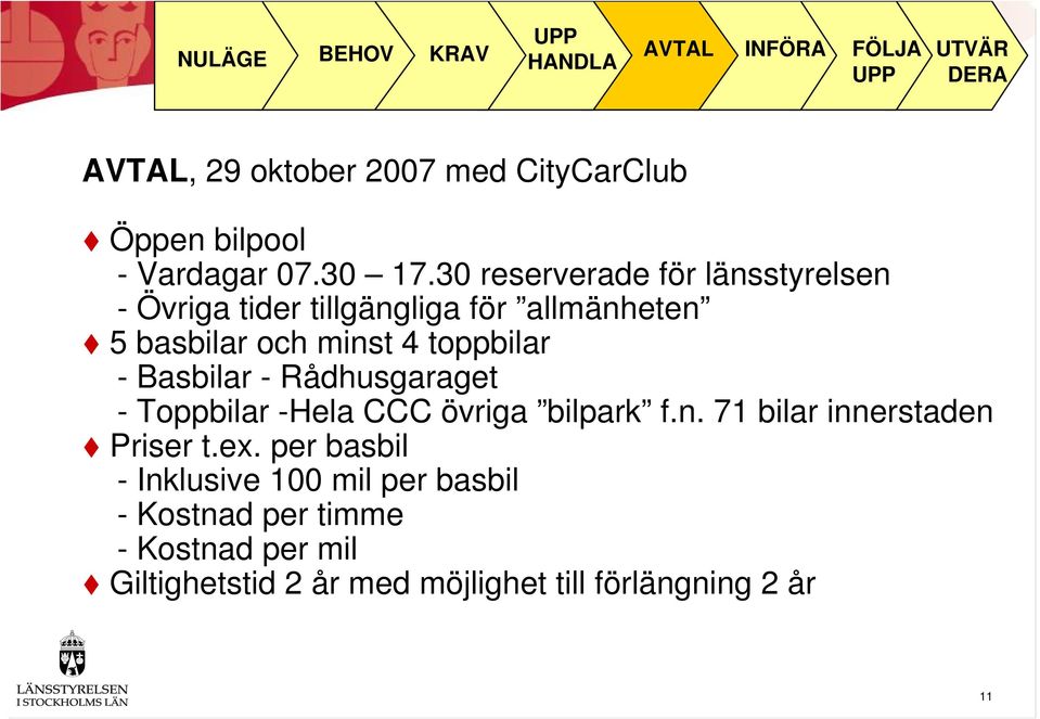 toppbilar - Basbilar - Rådhusgaraget - Toppbilar -Hela CCC övriga bilpark f.n.