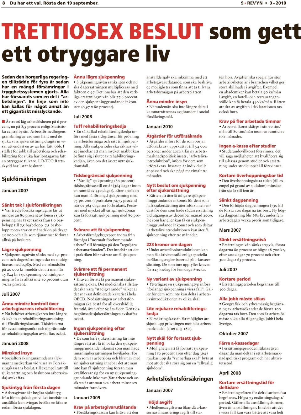 År 2006 låg arbetslösheten på 6 procent, nu på 8,5 procent enligt Statistiska centralbyrån.