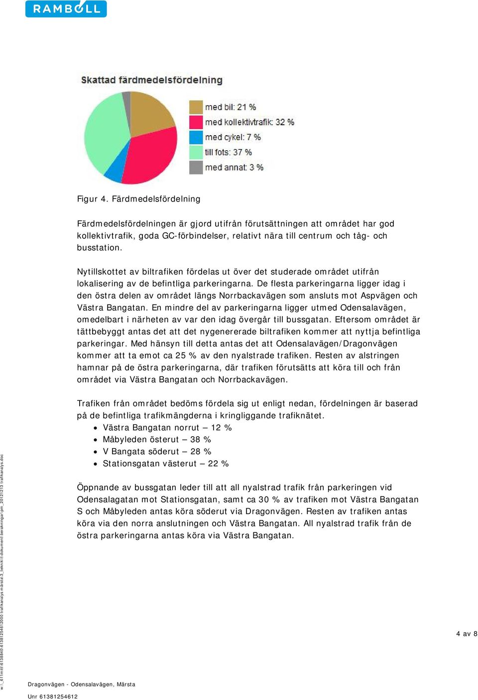 De flesta parkeringarna ligger idag i den östra delen av området längs Norrbackavägen som ansluts mot Aspvägen och Västra Bangatan.