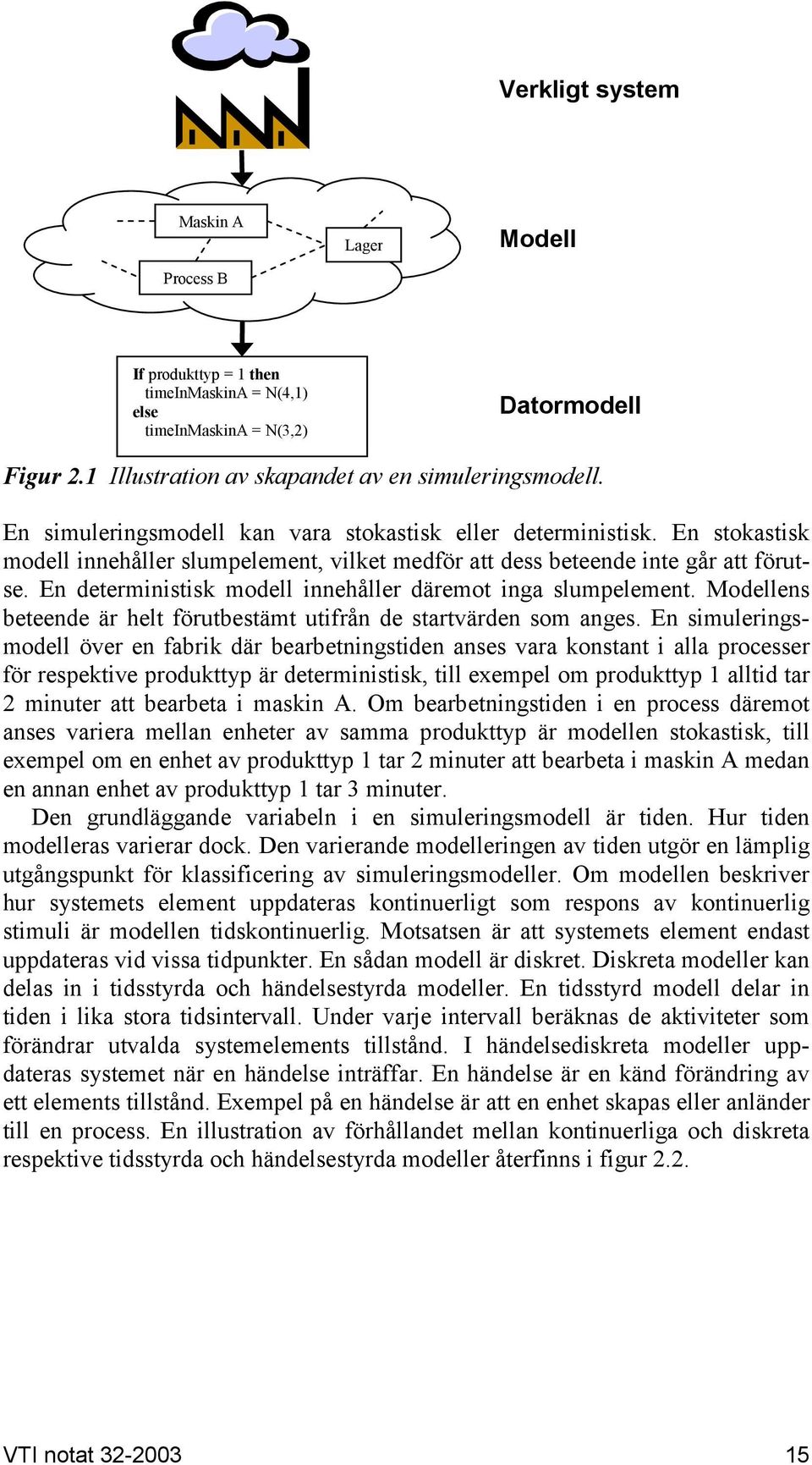 En deterministisk modell innehåller däremot inga slumpelement. Modellens beteende är helt förutbestämt utifrån de startvärden som anges.