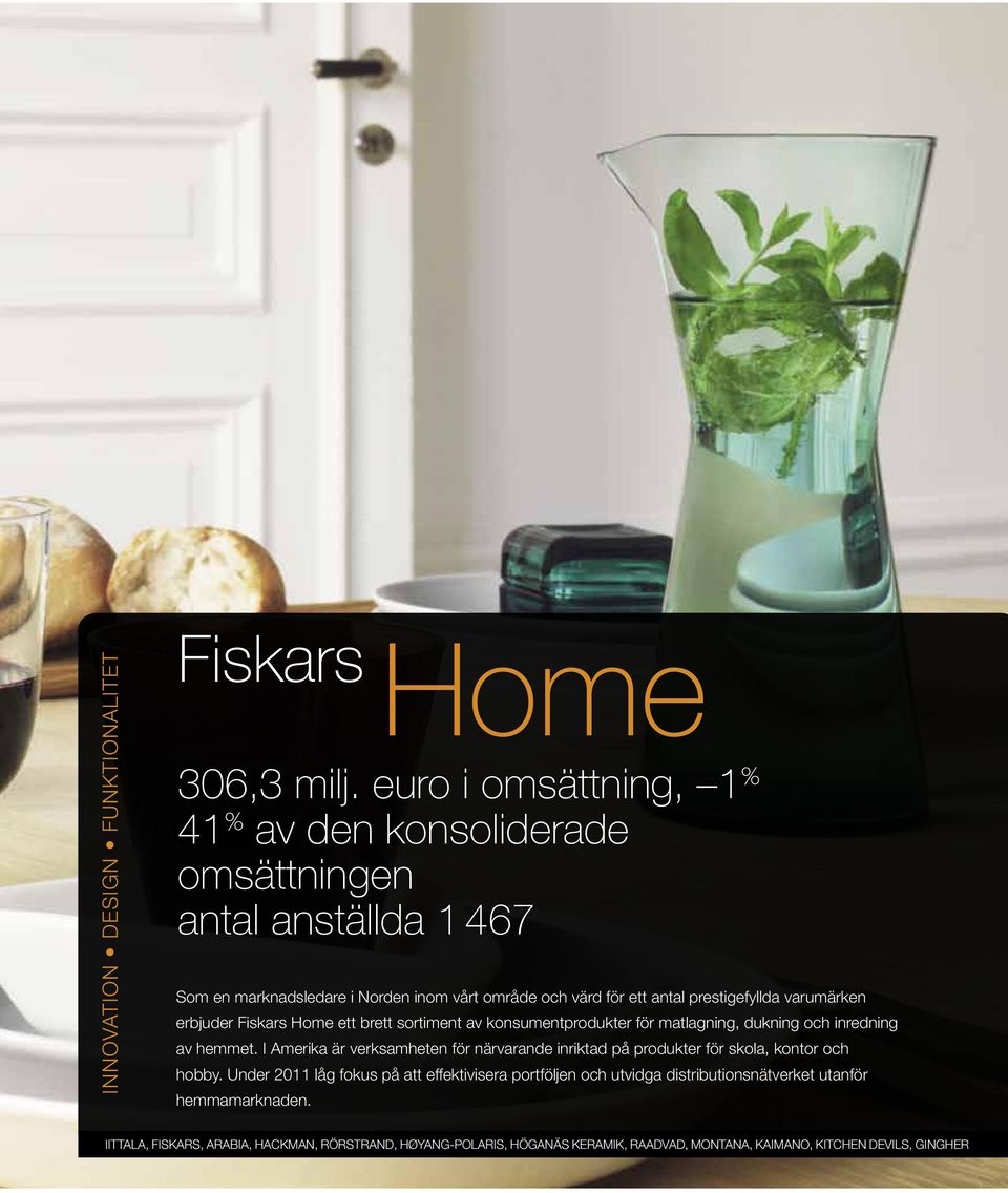 varumärken erbjuder Fiskars Home ett brett sortiment av konsumentprodukter för matlagning, dukning och inredning av hemmet.