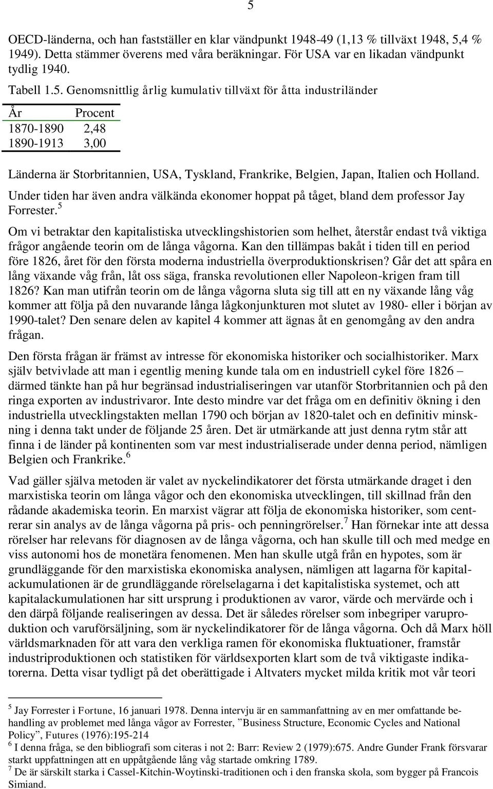 Genomsnittlig årlig kumulativ tillväxt för åtta industriländer År Procent 1870-1890 2,48 1890-1913 3,00 Länderna är Storbritannien, USA, Tyskland, Frankrike, Belgien, Japan, Italien och Holland.