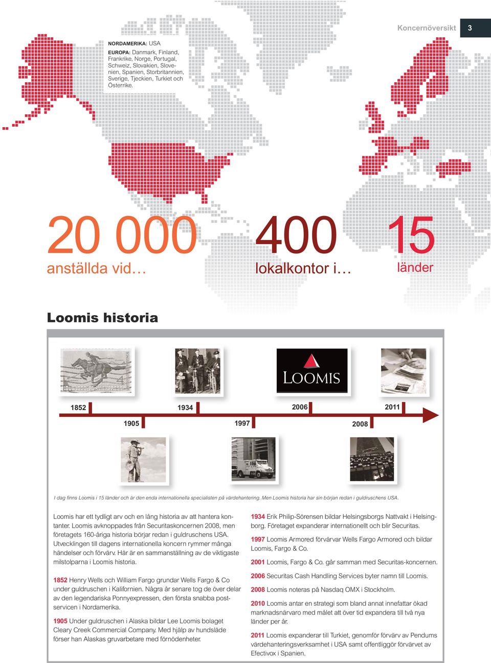 Men Loomis historia har sin början redan i guldruschens USA. Loomis har ett tydligt arv och en lång historia av att hantera kontanter.