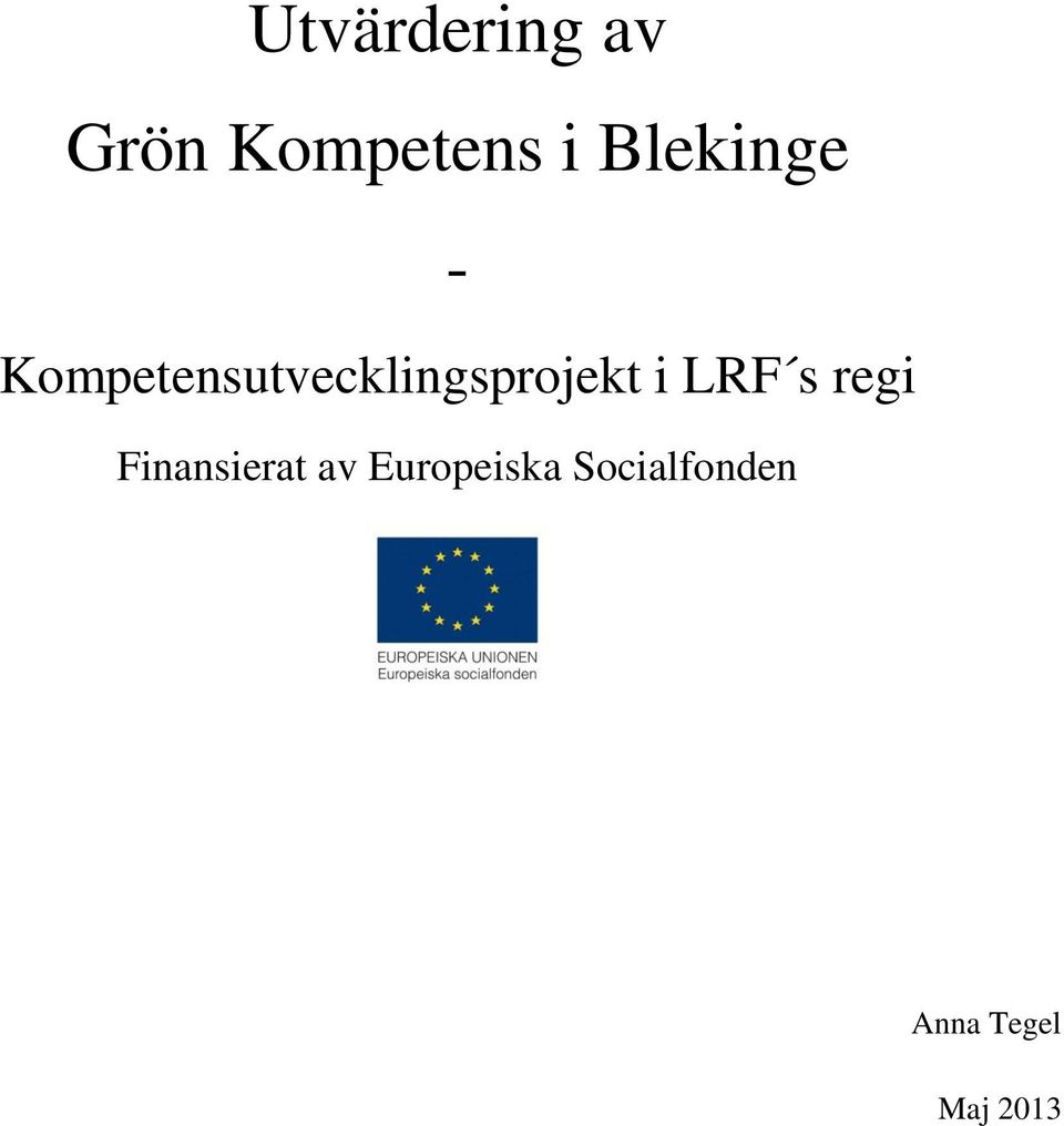 Kompetensutvecklingsprojekt i LRF s