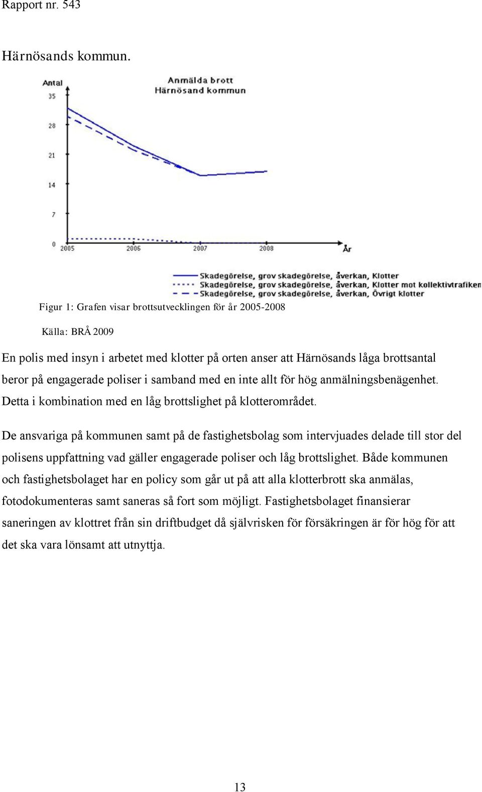 med en inte allt för hög anmälningsbenägenhet. Detta i kombination med en låg brottslighet på klotterområdet.