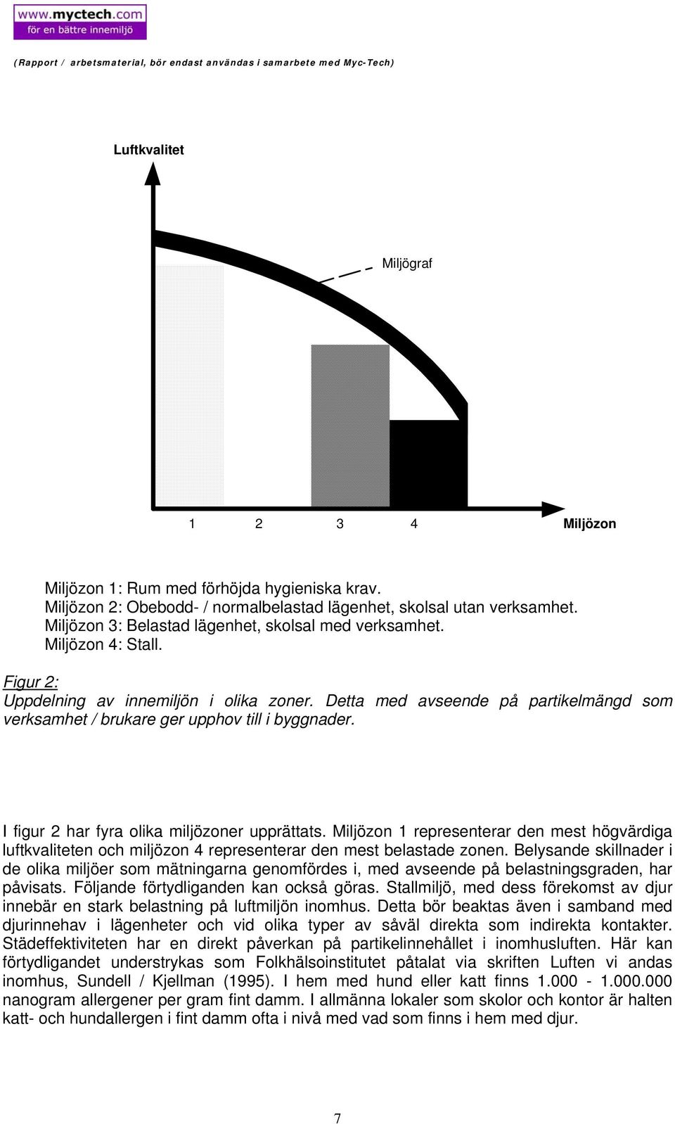 Detta med avseende på partikelmängd som verksamhet / brukare ger upphov till i byggnader. I figur 2 har fyra olika miljözoner upprättats.