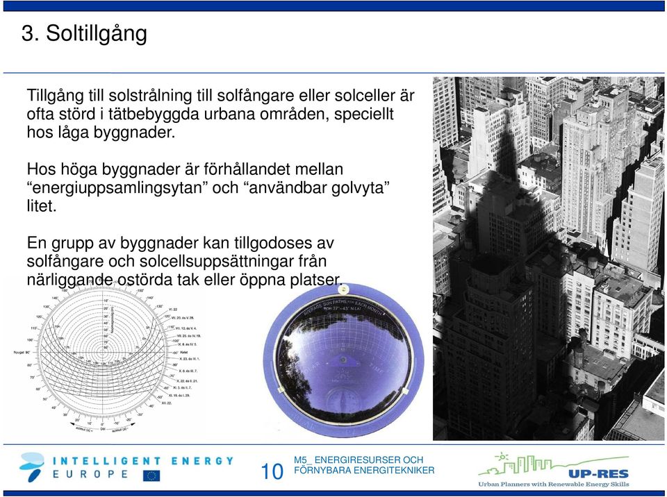 Hos höga byggnader är förhållandet mellan energiuppsamlingsytan och användbar golvyta litet.