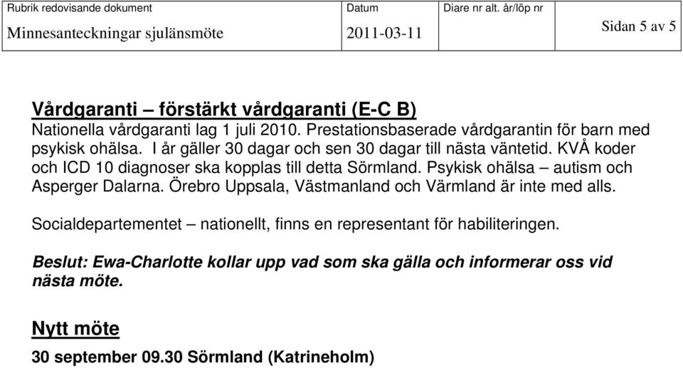 KVÅ koder och ICD 10 diagnoser ska kopplas till detta Sörmland. Psykisk ohälsa autism och Asperger Dalarna.