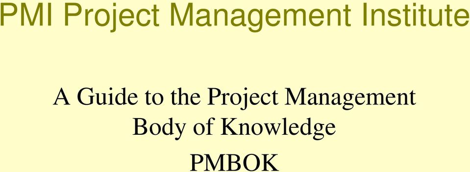 the Project Management