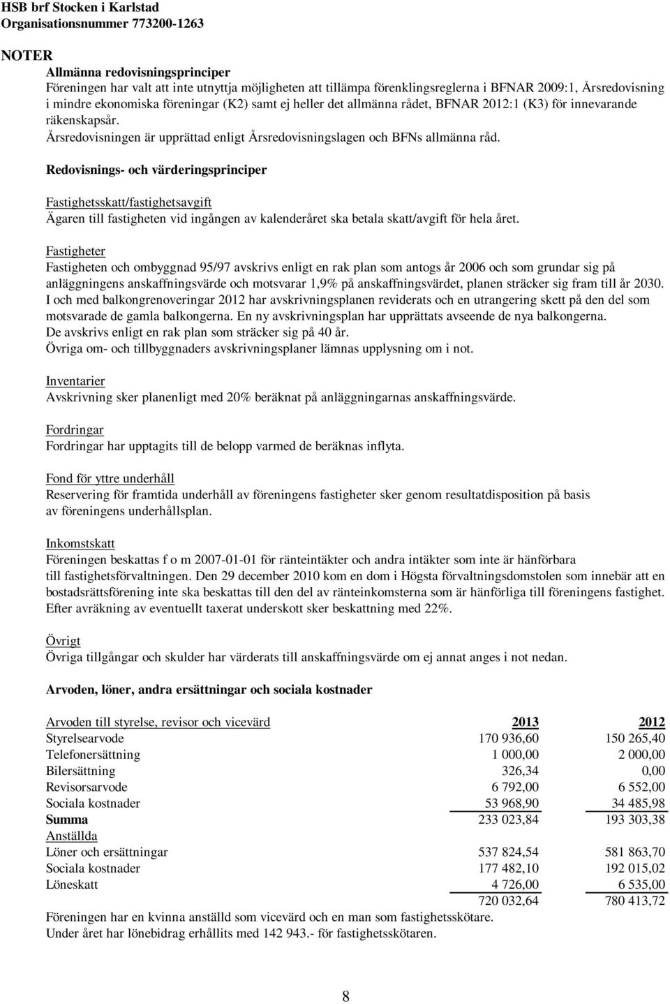 Redovisnings- och värderingsprinciper Fastighetsskatt/fastighetsavgift Ägaren till fastigheten vid ingången av kalenderåret ska betala skatt/avgift för hela året.