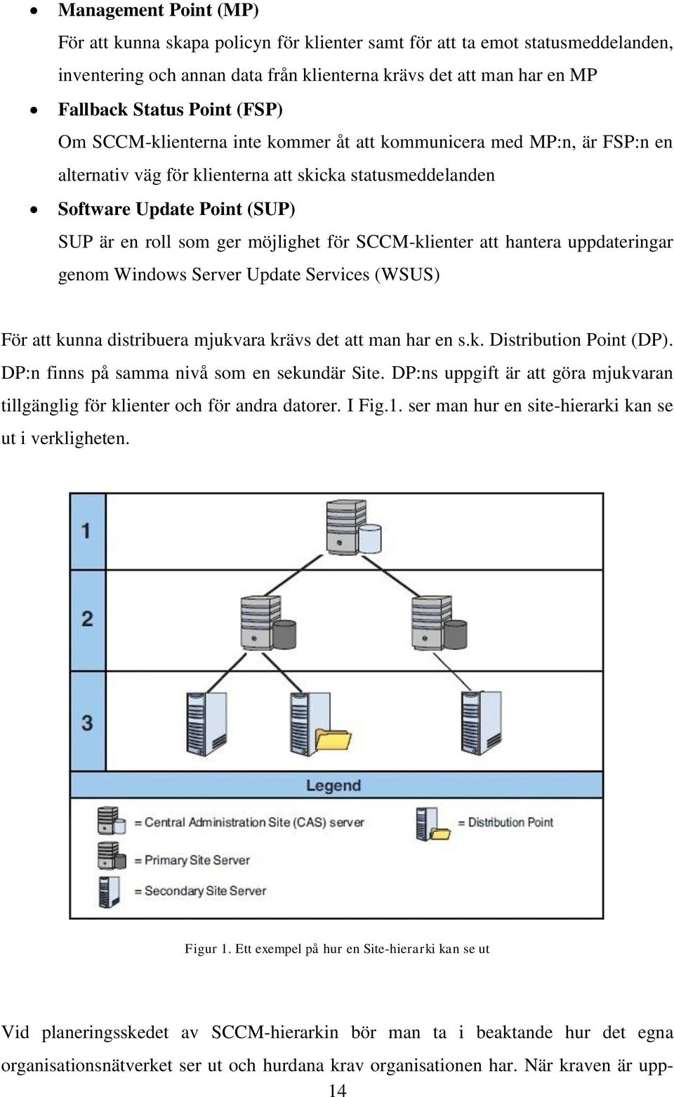 för SCCM-klienter att hantera uppdateringar genom Windows Server Update Services (WSUS) För att kunna distribuera mjukvara krävs det att man har en s.k. Distribution Point (DP).