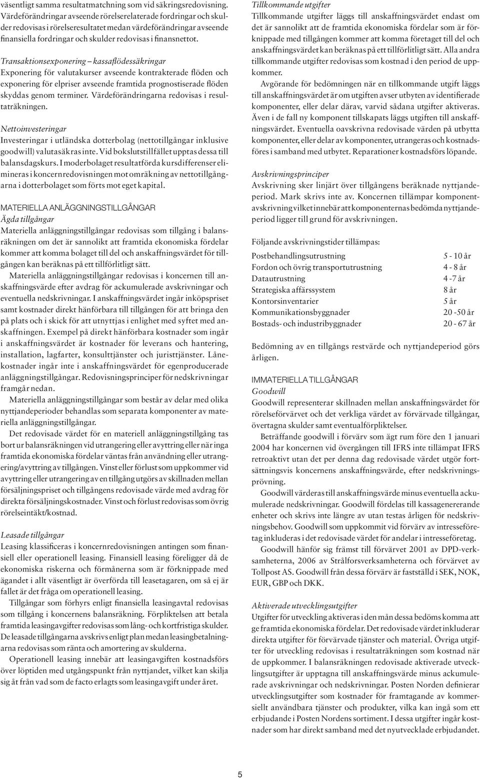 Transaktionsexponering kassaflödessäkringar Exponering för valutakurser avseende kontrakterade flöden och exponering för elpriser avseende framtida prognostiserade flöden skyddas genom terminer.