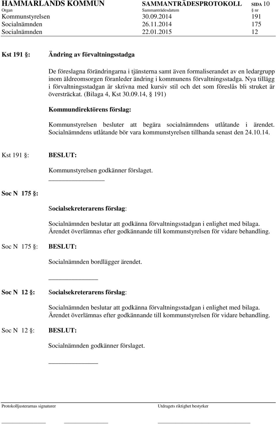 175 Socialnämnden 22.01.