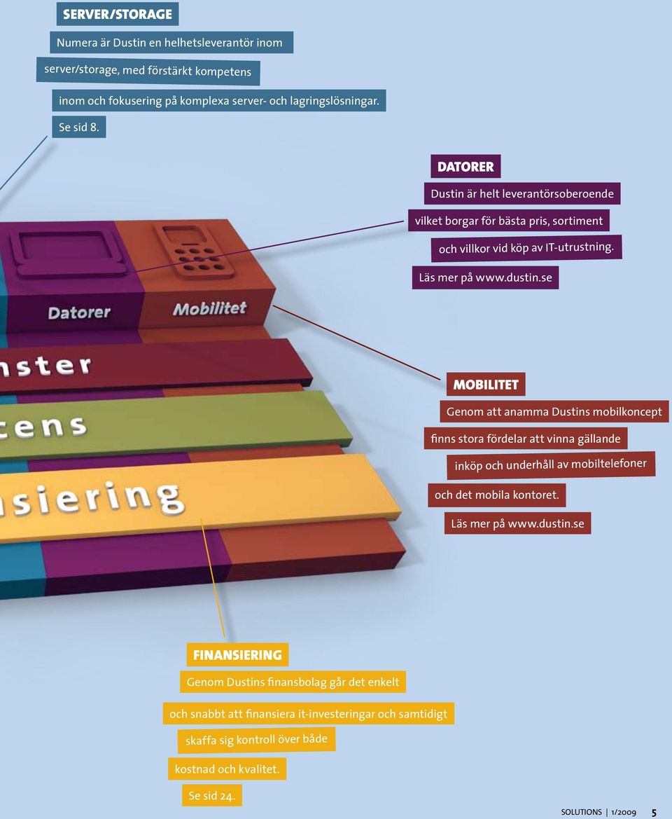 se MOBILITET Genom att anamma Dustins mobilkoncept finns stora fördelar att vinna gällande inköp och underhåll av mobiltelefoner och det mobila kontoret. Läs mer på www.