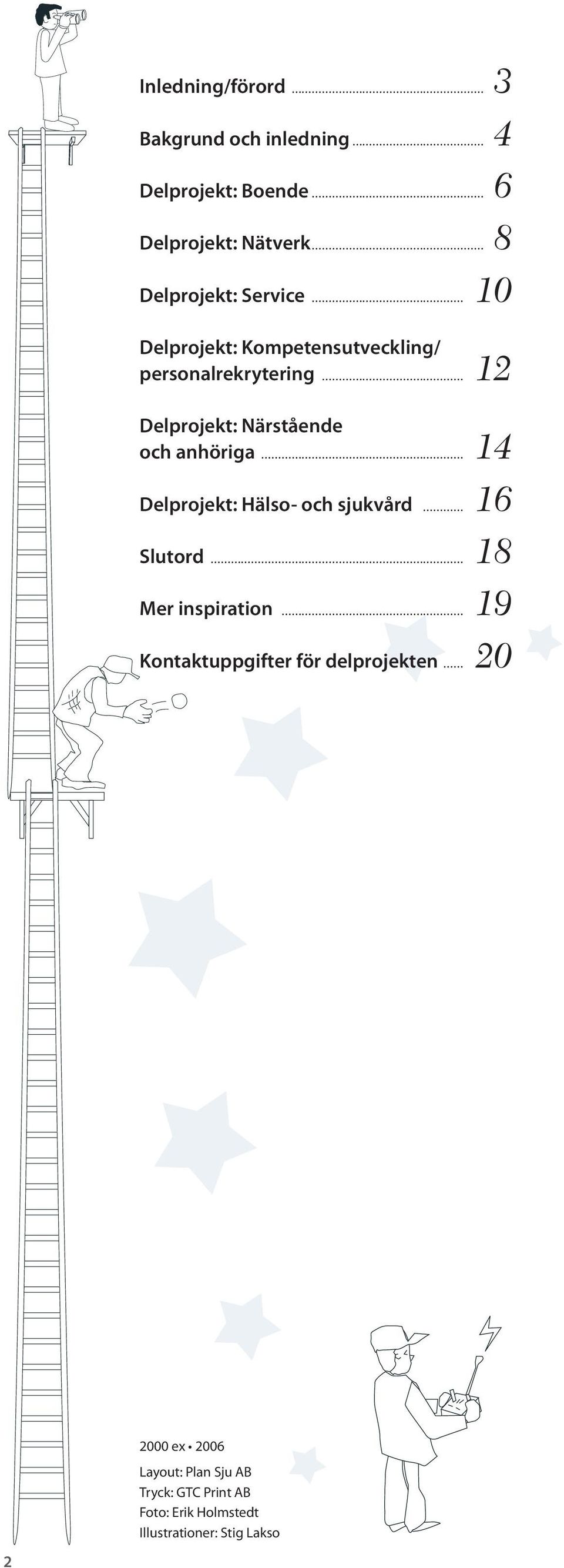 14 Delprojekt: Hälso- och sjukvård 16 Slutord 18 Mer inspiration 19 Kontaktuppgifter för delprojekten