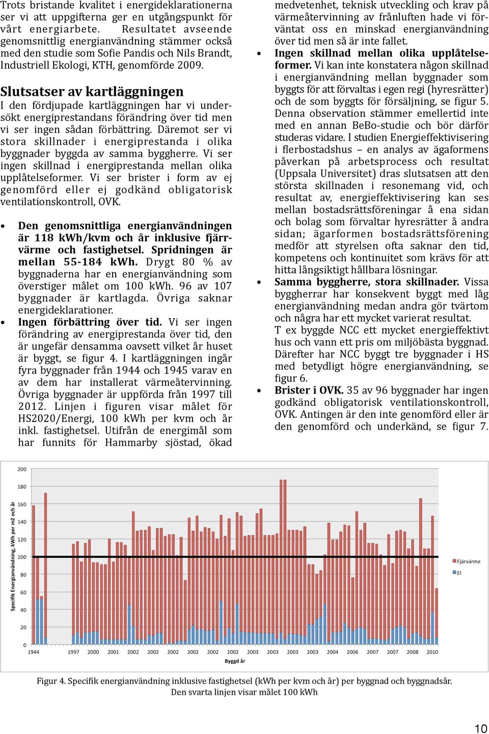 Slutsatser av kartläggningen I den fördjupade kartläggningen har vi under- sökt energiprestandans förändring över tid men vi ser ingen sådan förbättring.