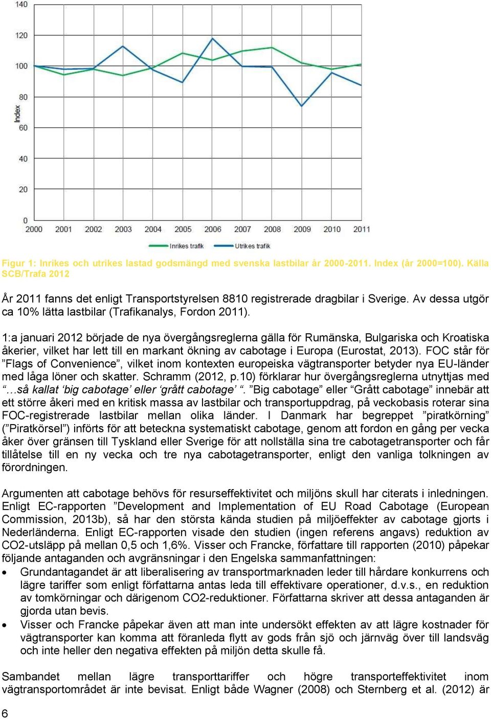 1:a januari 2012 började de nya övergångsreglerna gälla för Rumänska, Bulgariska och Kroatiska åkerier, vilket har lett till en markant ökning av cabotage i Europa (Eurostat, 2013).