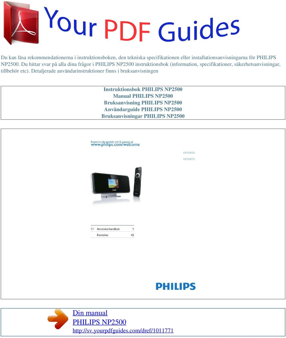 Du hittar svar på alla dina frågor i instruktionsbok (information, specifikationer,