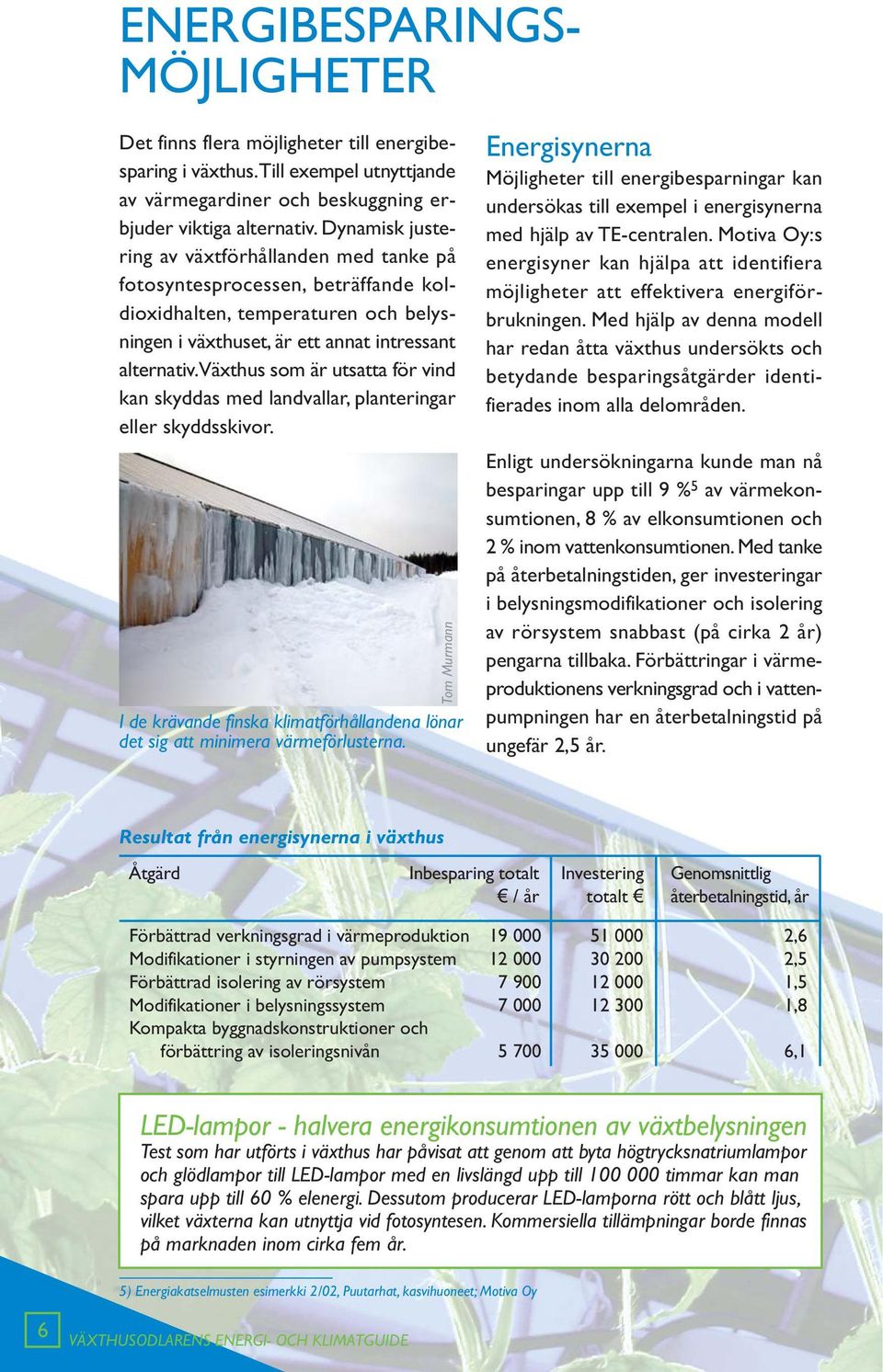 Växthus som är utsatta för vind kan skyddas med landvallar, planteringar eller skyddsskivor. Tom Murmann I de krävande finska klimatförhållandena lönar det sig att minimera värmeförlusterna.