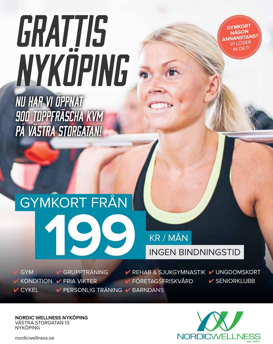 GYMKORT FRÅN 199 KR / MÅN INGEN BINDNINGSTID GYM KONDITION CYKEL GRUPPTRÄNING FRIA VIKTER