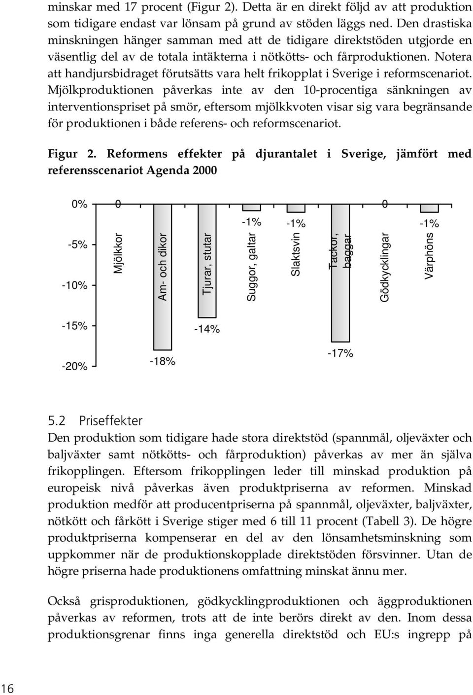 Notera att handjursbidraget förutsätts vara helt frikopplat i Sverige i reformscenariot.