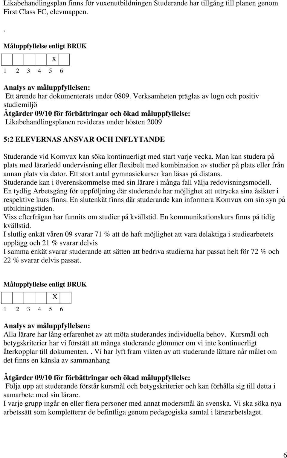 vecka. Man kan studera på plats med lärarledd undervisning eller flexibelt med kombination av studier på plats eller från annan plats via dator. Ett stort antal gymnasiekurser kan läsas på distans.