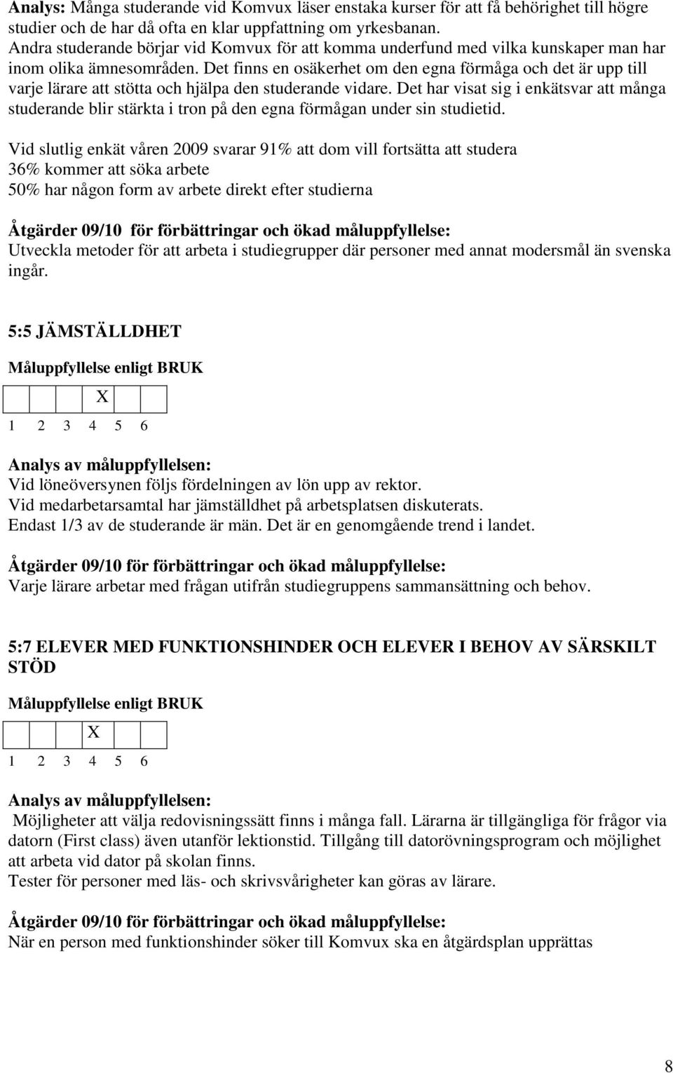 Det finns en osäkerhet om den egna förmåga och det är upp till varje lärare att stötta och hjälpa den studerande vidare.